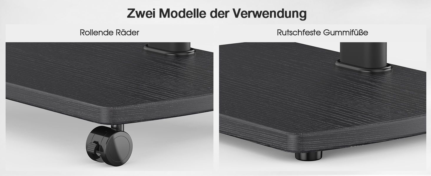 Підставка для телевізора мобільна з дерев'яною основою, поворотна, для TV 19-42 дюйми, чорна, до 20 кг, VESA 200x200 мм