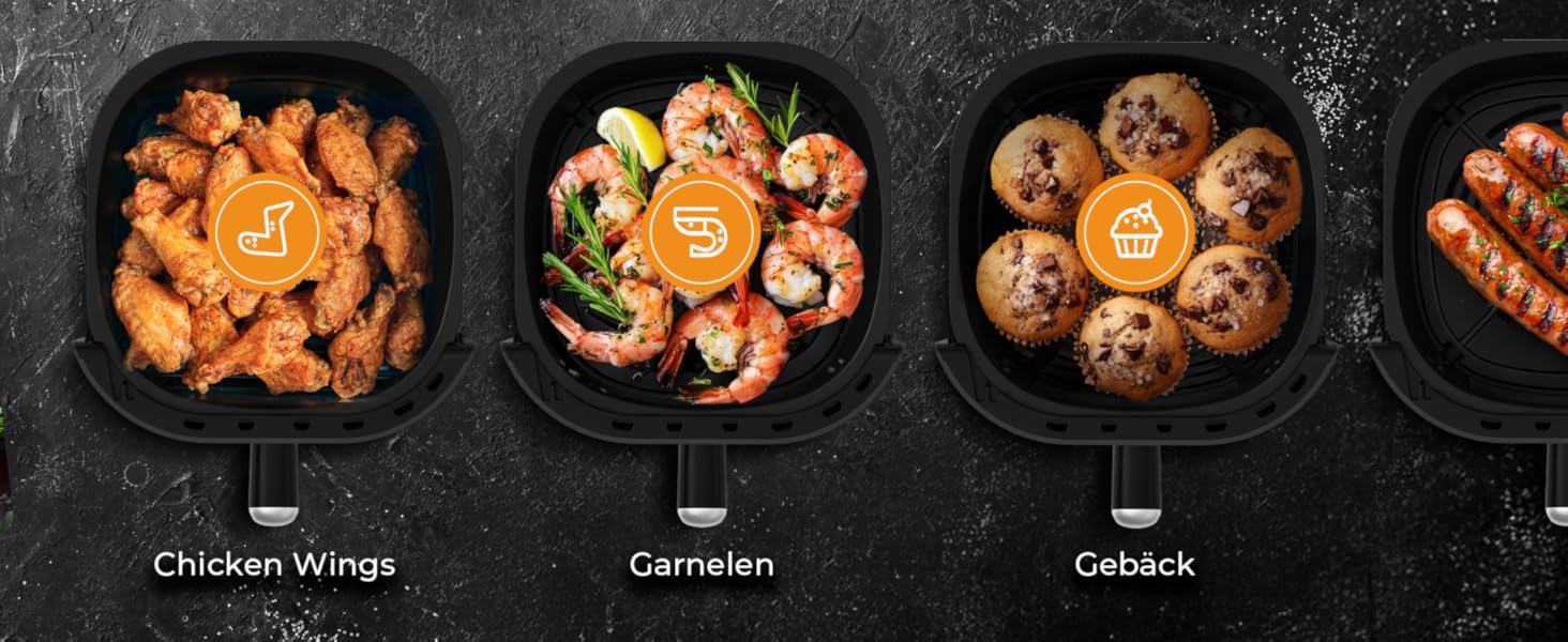 Фритюрниця Balter Airfryer HL-551T 5.5 л, чорна: 12 програм, 100 рецептів, з вікном