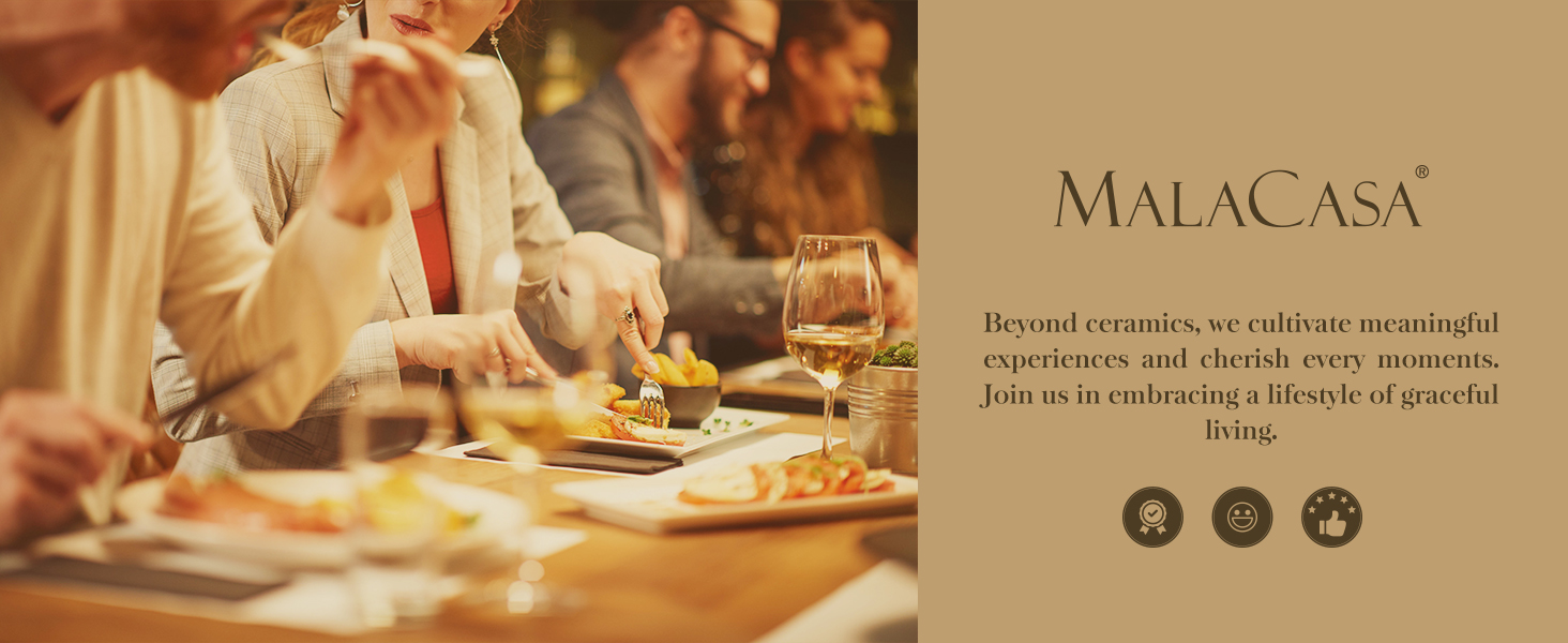 Набір посуду MALACASA LEILA Weiß для 6 осіб, 18 предметів, порцеляна, скандинавський стиль, білий