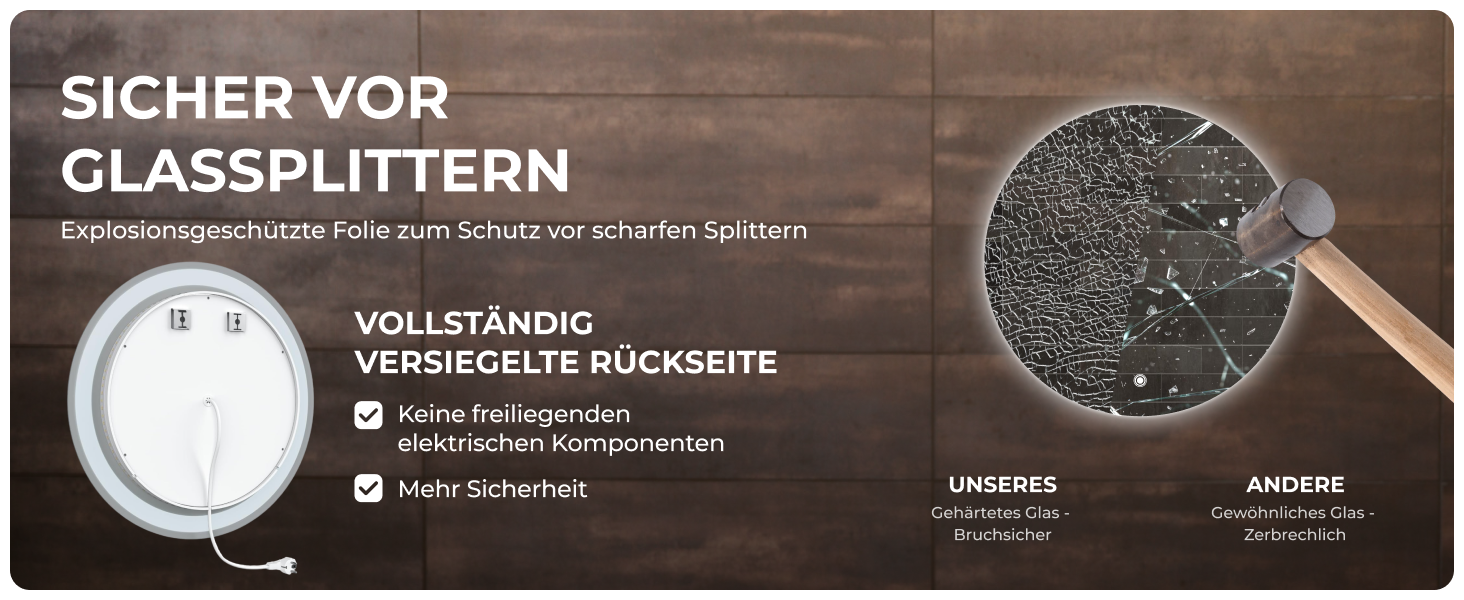 Дзеркало для ванної кімнати BR Bringer LED Round 80см з підсвічуванням, антизапарюванням, димуванням, 3 кольори світла, сенсорне управління та функція пам'яті (BRRS201)