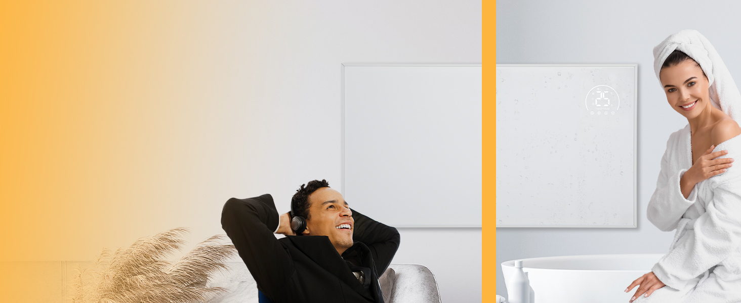 Інфрачервовий обігрівач Heidenfeld HF-HP140 | 300 Вт | 10 м² | 3-в-1: Керування через додаток, пульт, сенсорна панель | Модель HF-HP140