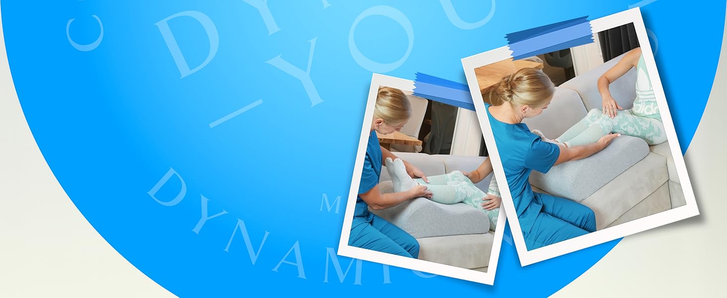 Подушка для підняття ніг клиновидна з ефектом пам'яті (Memory Foam), 68x25x22 см — ортопедична підставка для ніг після операцій, колін та гомілковостопного суглоба, з антиковзаючим покриттям та знімним чохлом OEKO-TEX