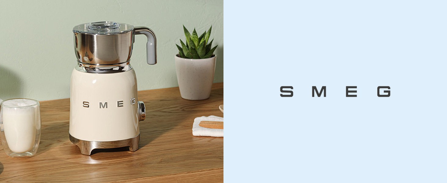 Пінсуватель молока Smeg MFF11BLEU, мультифункціональний, індукційна система, 6 програм, ручна функція, скляна колба 600 мл, мірна кришка, вбудований переливач, 500W, чорний