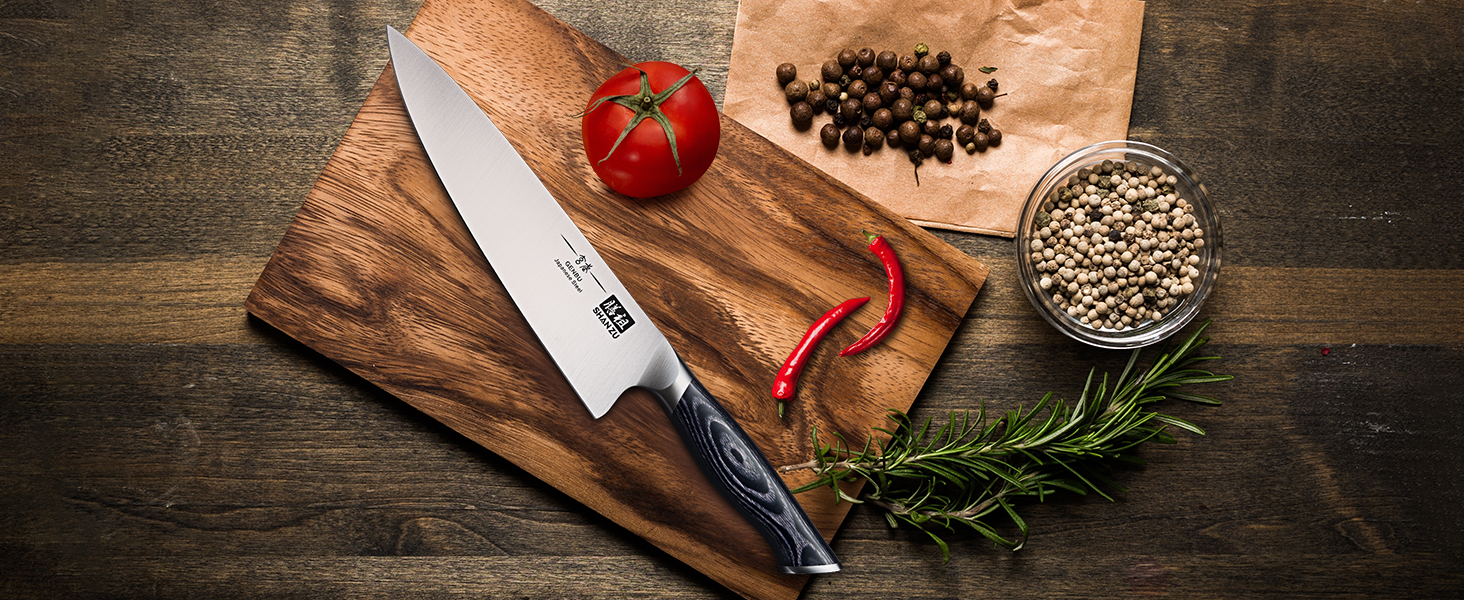 Ніж кухарський SHAN ZU 20 см з високоякісної нержавіючої сталі з ергономічною ручкою K133