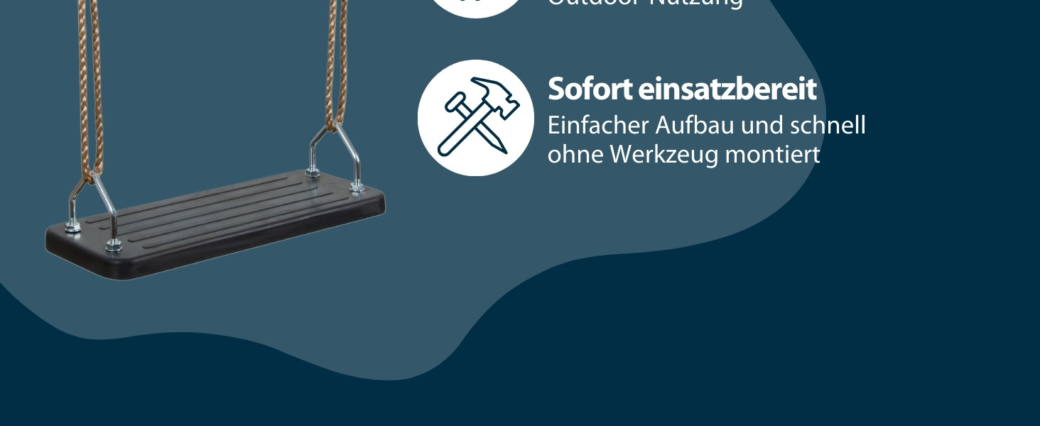 Дерев'яна гойдалка Hudora чорного кольору - дитяче крісло-гойдалка з гуми - сертифікована TÜV Rheinland/GS, з регульованими тросами - гойдалка для дітей та дорослих до 100 кг