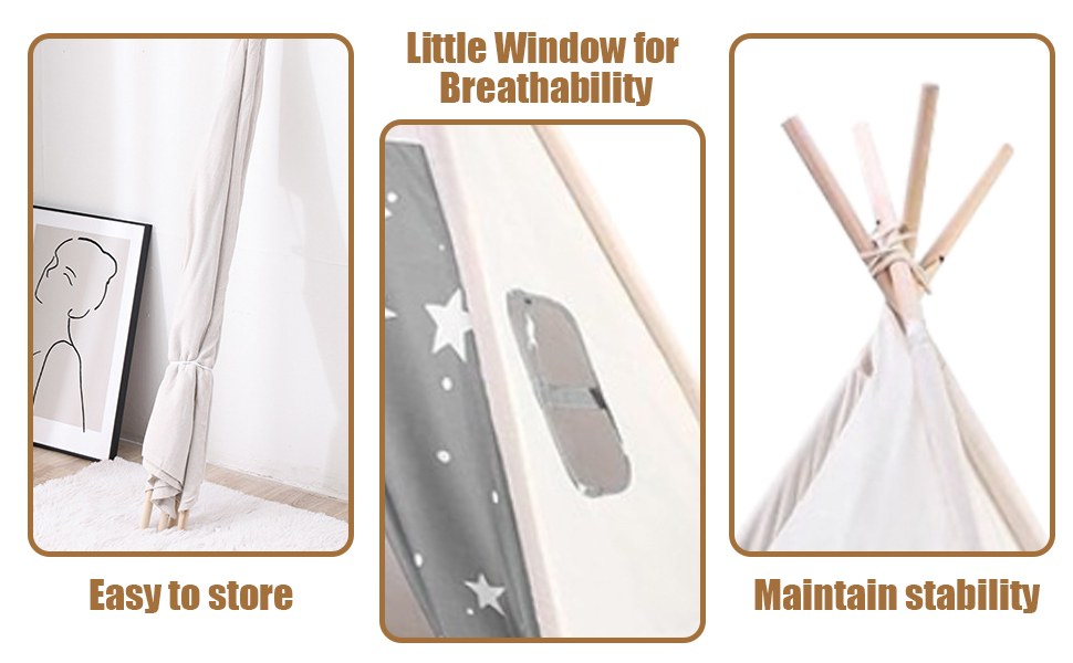 Дитячий намет-типі для гри, намет-типі для дітей з вікном, індіанський намет-типі для дому та вулиці, куточок для затишку та ігор