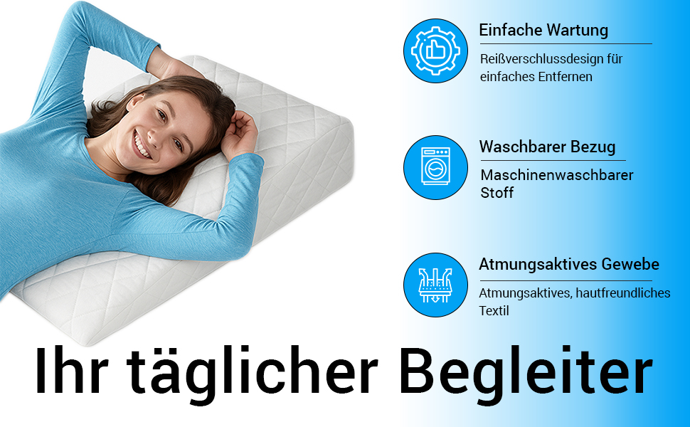 Ортопедична подушка для ніг, подушка для відпочинку ніг, подушка для поліпшення кровообігу, пральна, 71x40x15 см