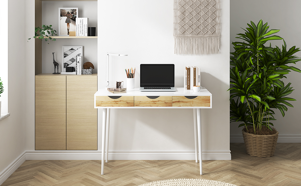 Стол письмовий з шухлядами 110 см SogesHome - білий, 110 x 50 см