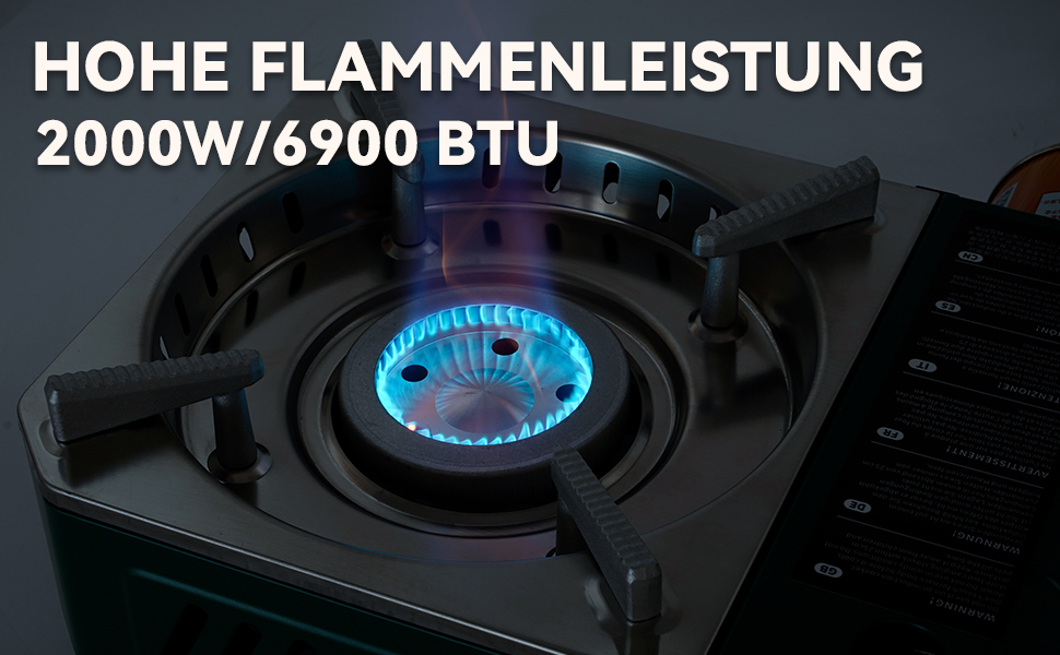 Портативний газовий набір для кемпінгу Onlyfire Klein з кейсом, 2000W, Piezo-запалювання, для походів та подорожей на автодомі, зелений