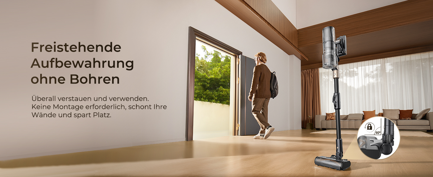 Proscenic P20: Акумуляторний пилосос 2-в-1 з функцією вологого прибирання, 70 кПа, 70 хв, 680 Вт, чорний. Для килимів та шерсті тварин