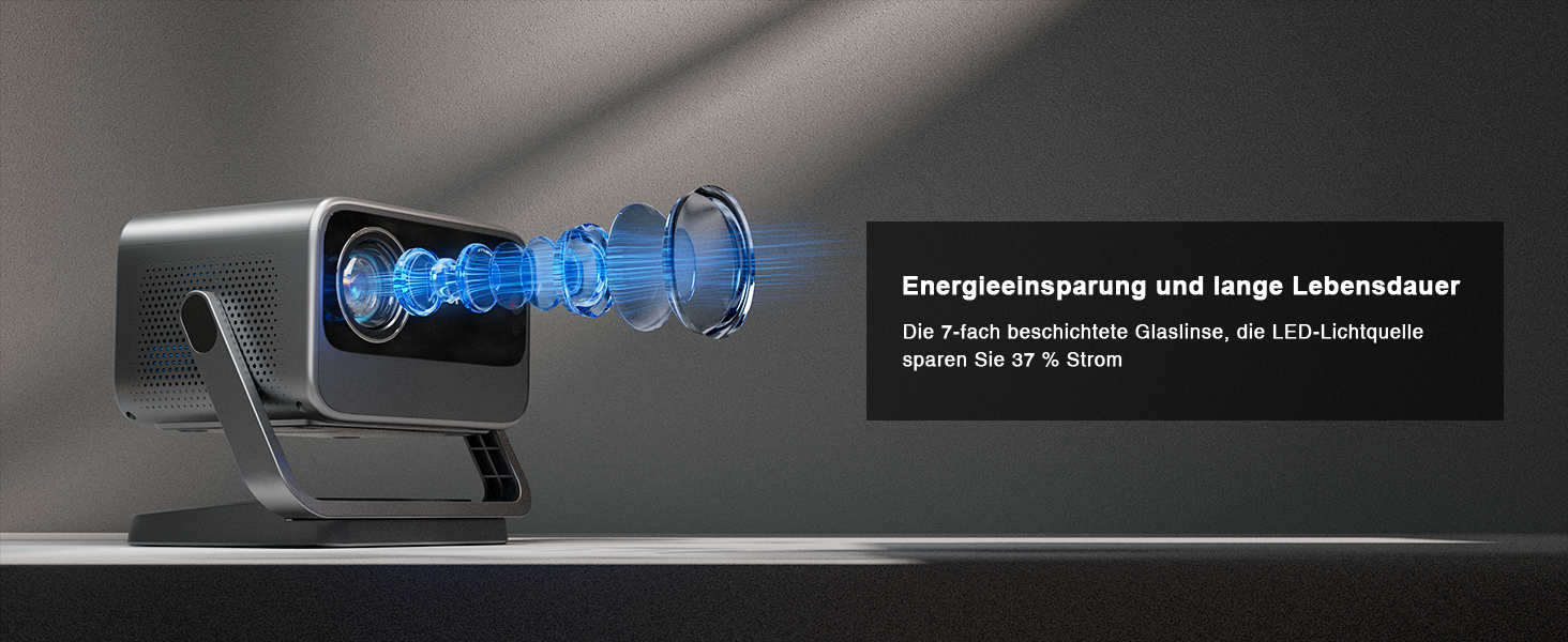 Smart Beamer 28000 Lumen: 4K проєктор з автофокусом, Dolby Audio, WiFi6, Bluetooth, підтримкою 1080P для дому та вулиці