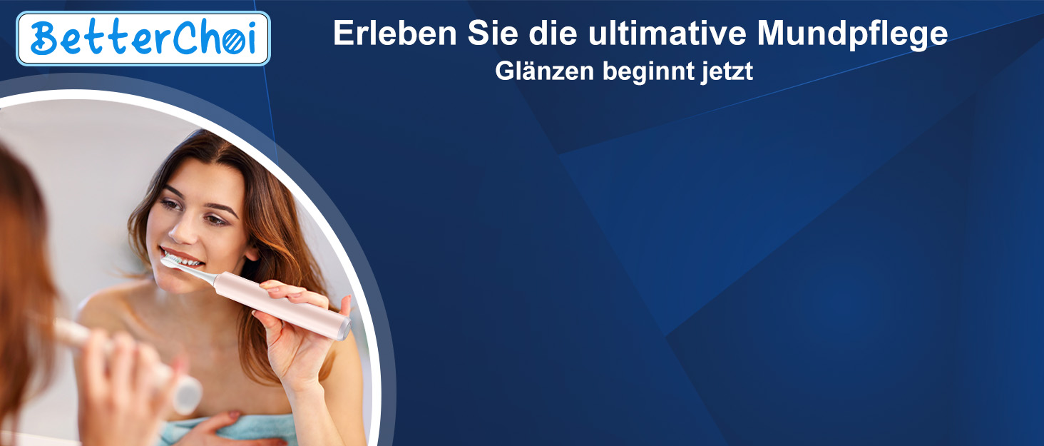 Електрична зубна щітка Betterchoi з магнітною левітацією, 41 000 VPM, 4 насадки, IPX7, 180 днів роботи від акумулятора, 5 режимів, таймер, рожева