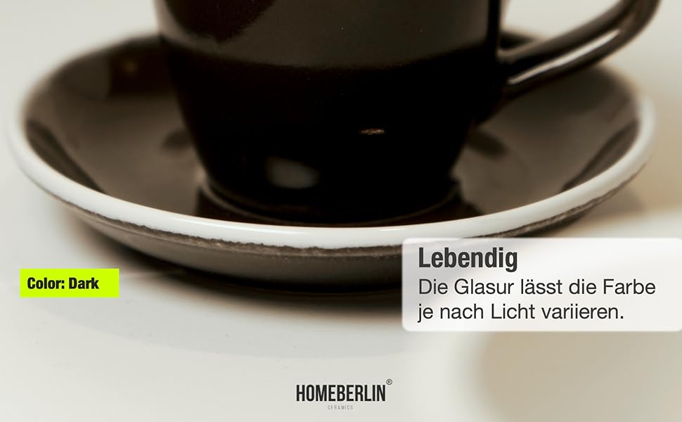 Набір еспресо-чашок HomeBerlin Barista Pro - 4 шт. по 80 мл з підставками - преміум якість, ручна робота