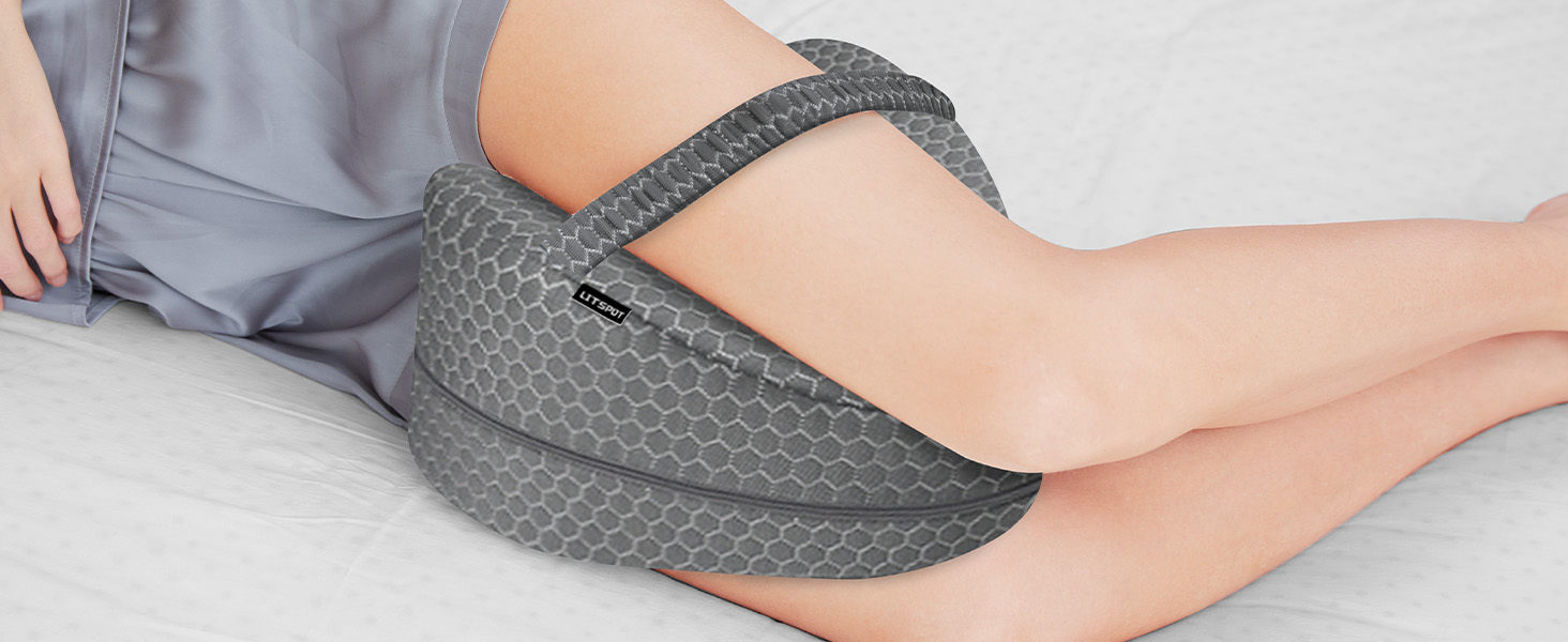 Ергономічна ортопедична подушка між колін з ефектом пам'яті (Memory Foam) для ніг, стегон та спини, підтримуюча подушка для вагітних, зі знімним чохлом що миється