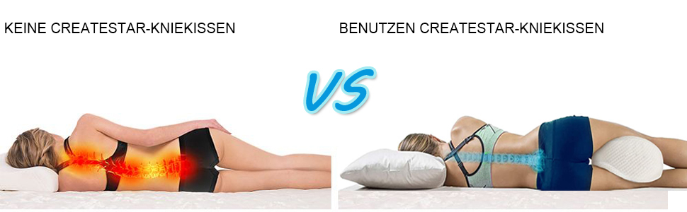 Ергономічна подушка між ніг для сну на боці CREATESTAR з ефектом пам'яті (Memory Foam) зі знімним чохлом