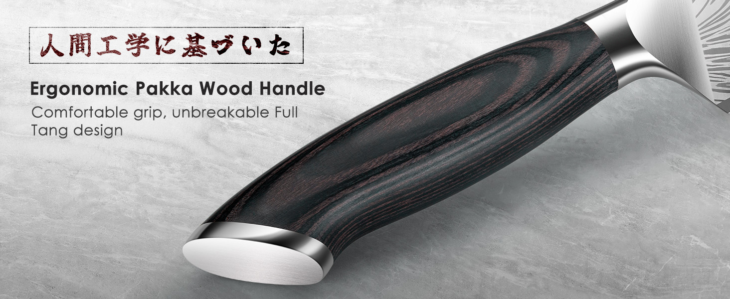 Японський ніж для кухні SHAN ZU з порошкової сталі, професійний ніж шеф-кухаря з високим вмістом вуглецю, з ергономічною ручкою з паккавуда (набір з 6 ножів для стейку, 11.5 см)