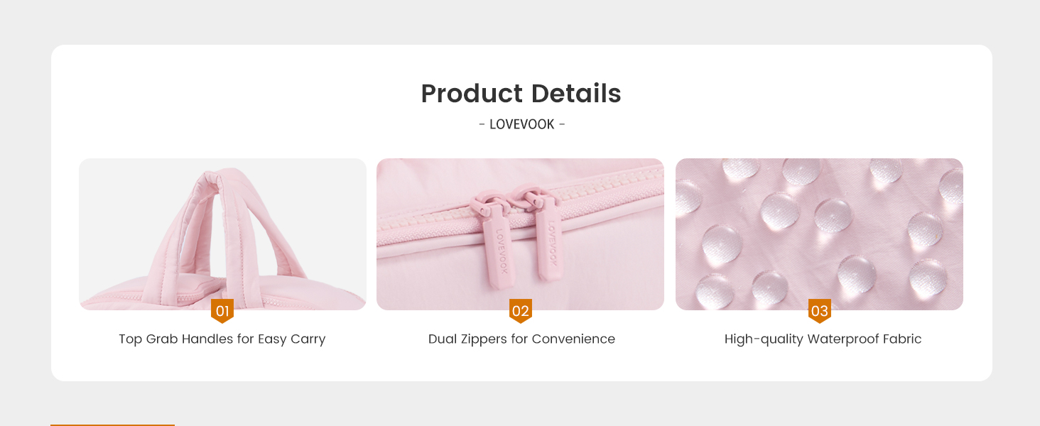 Сумка для косметики OVEVOOK для жінок, велика, з водонепроникним відділенням, рожева (L, блакитна)