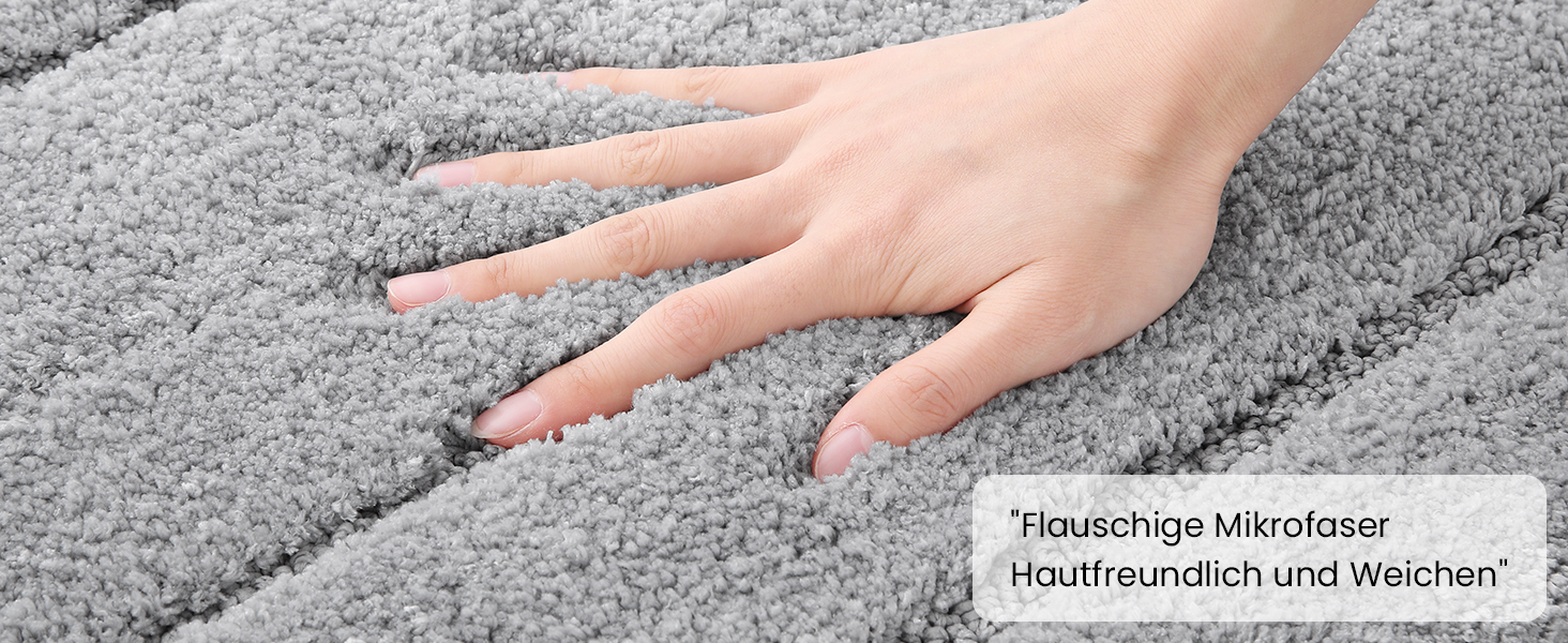 Килимок для ванної кімнати Homaxy з мікрофібри, неслизький, 60x90 см, сірий