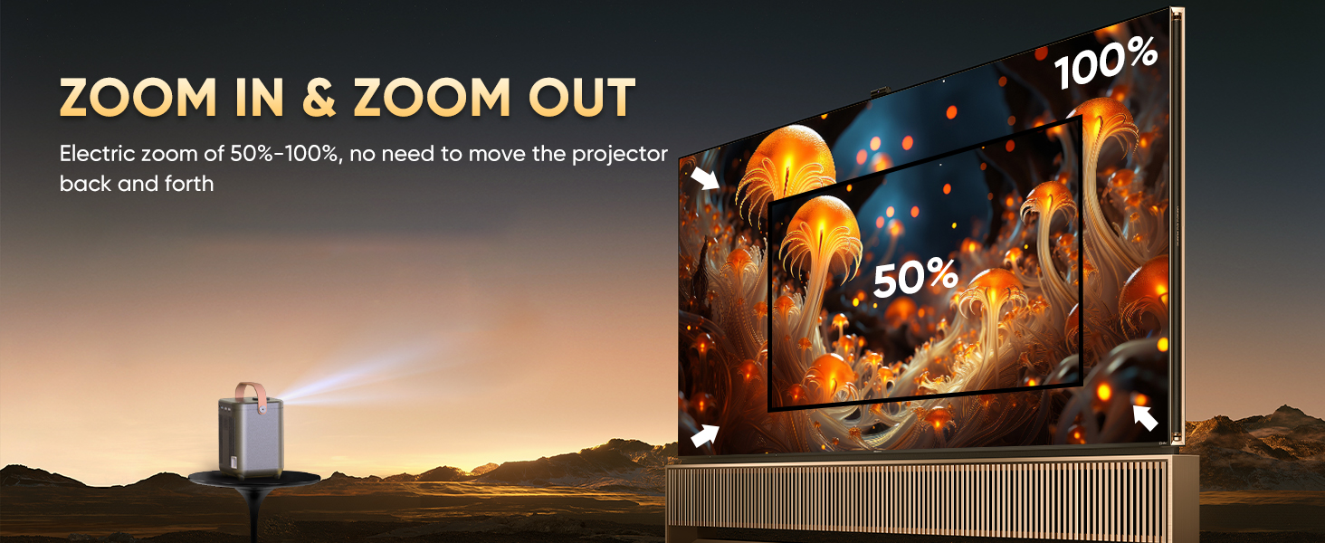 Міні проєктор Beamer Bluetooth Full HD 1080P для кіно та ігор, портативний, сумісний з iOS, Android, Windows, TV Stick, HDMI, Smartphone, ігровими консолями, USB, з пультом ДУ