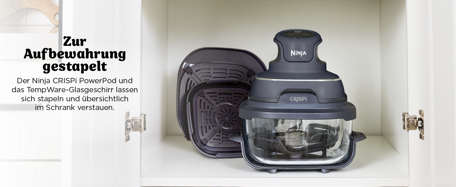 Ninja CRISPi Airfryer 3.8л, 4-в-1: фритюрниця, гриль, підігрів, Recrisp, сірий, 1700W, FN101EUSTGD