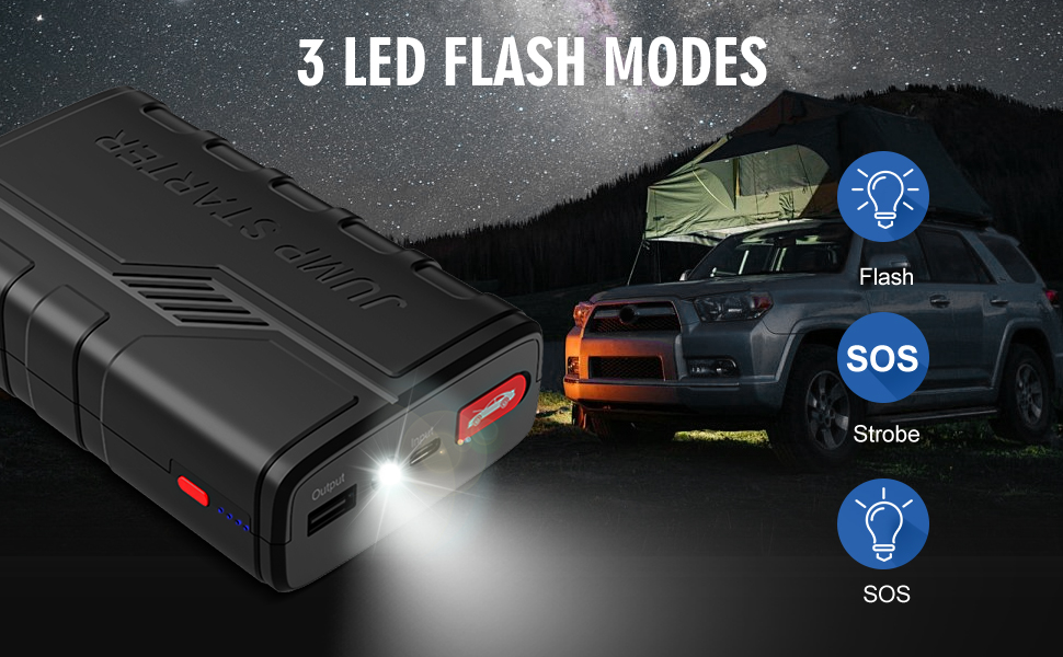 Бустер для автомобіля Starthilfe Powerbank 1500A 12V — Пусковий зарядний пристрій (джамп-стартер) для бензинових (до 7.0L) та дизельних (до 5.5L) двигунів, з LED-ліхтарем та USB-портом