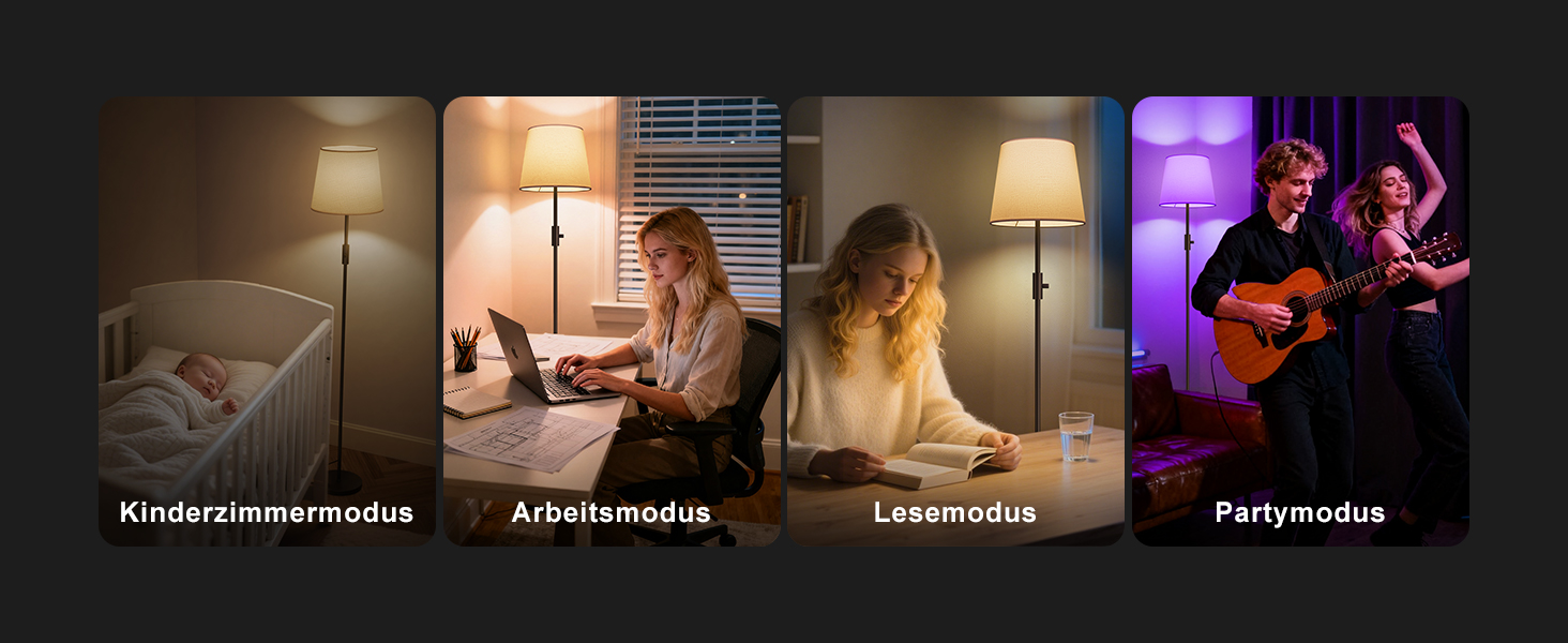 Світлодіодна торшер DUSKTEC RGB для вітальні, смарт-лампа з димером, керування через APP, тепле та холодне біле світло, 10W, 1200LM, аркова лампа для читання, приліжкова лампа