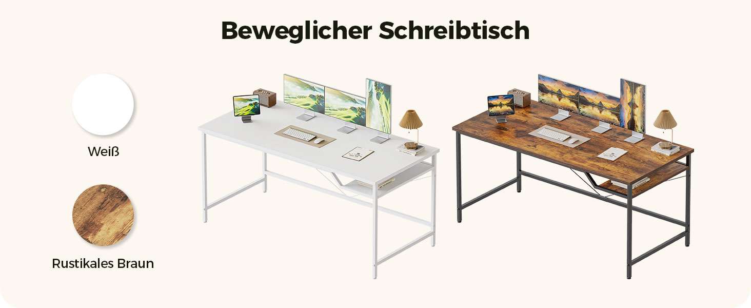 Комп'ютерний стіл Mericonia 120 см, ігровий стіл для невеликих приміщень, білий стіл для дому та офісу, стіл для студентів 120x60 см