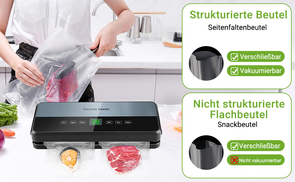 Вакууматор для продуктів 6-в-1 з насосом, різаком та контейнером для пакетів - Vakuumiergerät