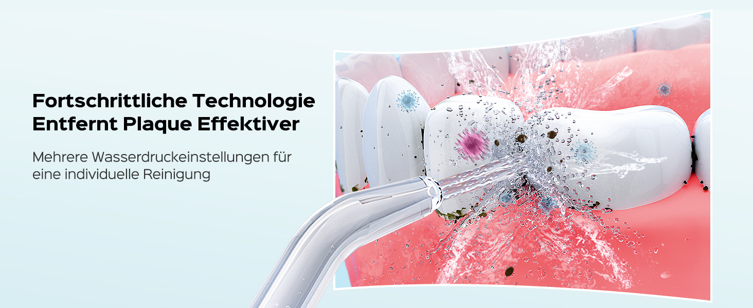Електрична зубна душ COSLUS Munddusche Professional з 2 режимами та 12 рівнями тиску – 600 мл резервуар для води. Підходить для сімей, ентузіастів орального здоров'я та пацієнтів з ортодонтичними конструкціями. 5 насадок, чорний колір.