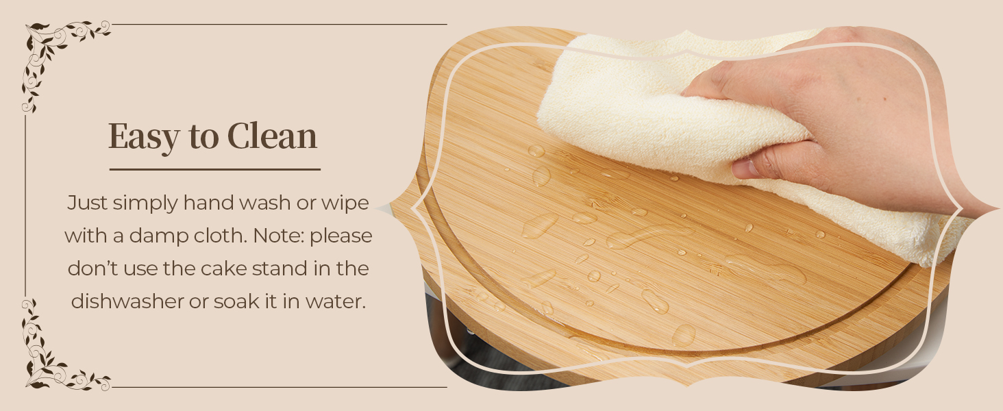 Підставка для тортів Ohuhu з бамбука 2-в-1 з кришкою, обертова тальянка з 3 знімними ніжками та акриловою кришкою для випічки, декору та святкування, чудовий подарунок для жінок