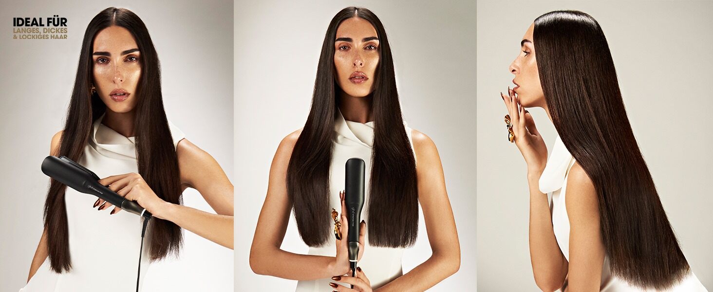 Випрямляч для волосся ghd Chronos Max – білий, широкі пластини, швидке випрямлення, блиск, захист від пошкодження, для густого та кучерявого волосся