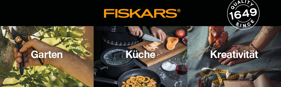 Набір кухонних ножів Fiskars Functional Form з підставкою (5 ножів), чорний пластик