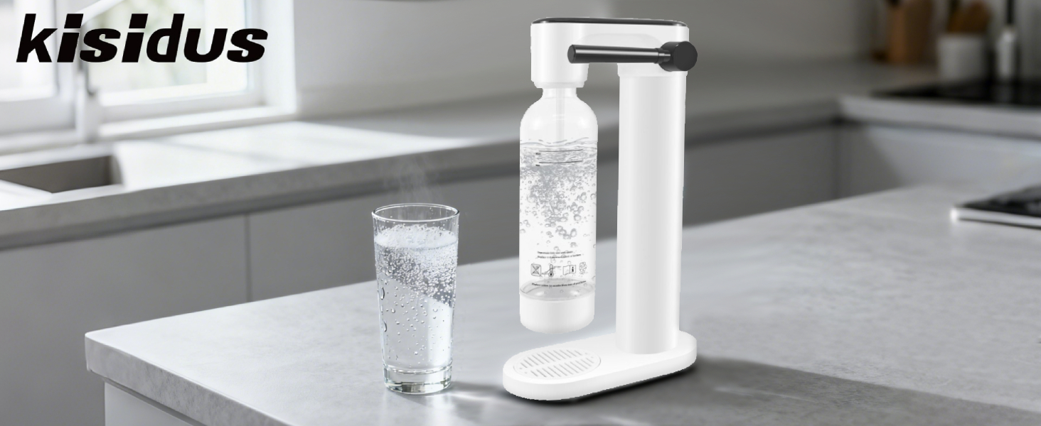 Сифон для газування води Sodastream (газвататор) з пляшкою 1 л, чорний, висота 40.3 см