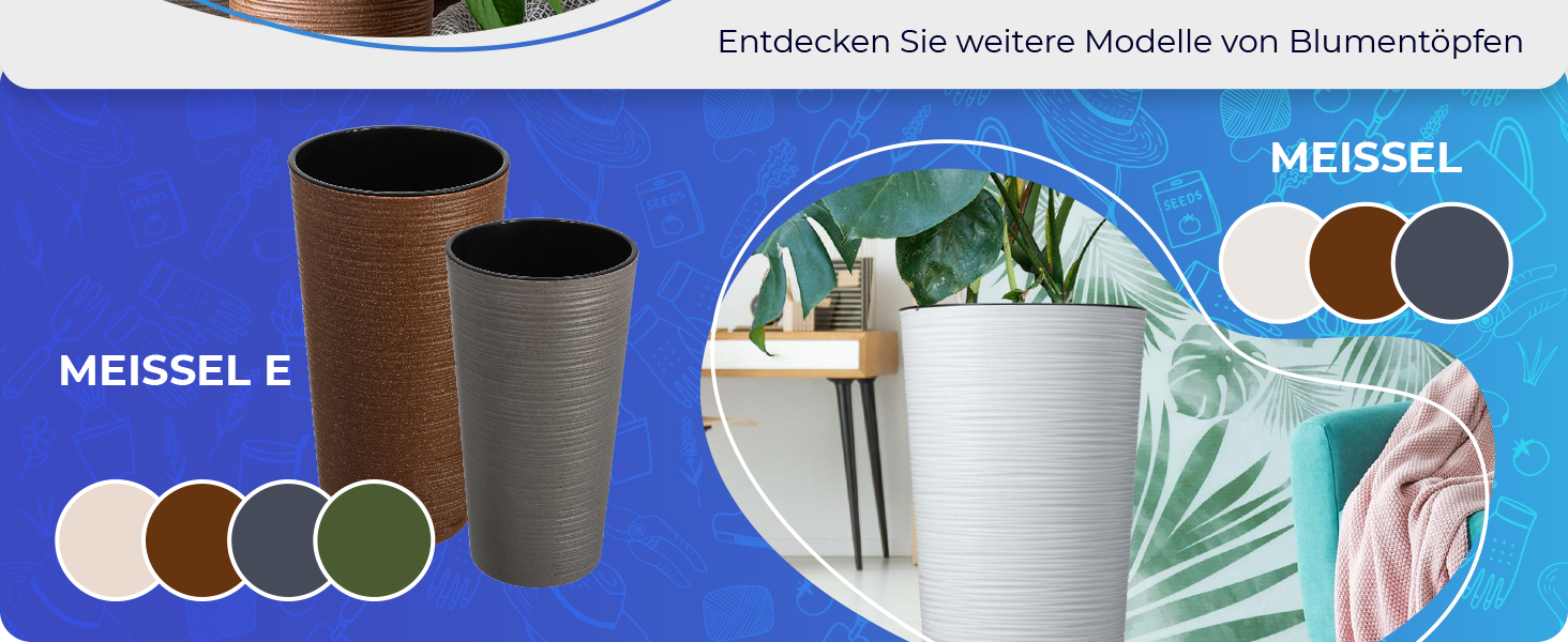 Набір горщиків KADAX (3 шт.) з дерев'яною стружкою, елегантні кашпо з винімною вставкою, захист для квітів (кремовий, 3 шт. - 19,25,30 см)