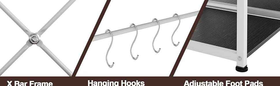 Стелаж кухонний SogesHome 90 x 40 x 83 см, SH-171-BK, чорний горіх