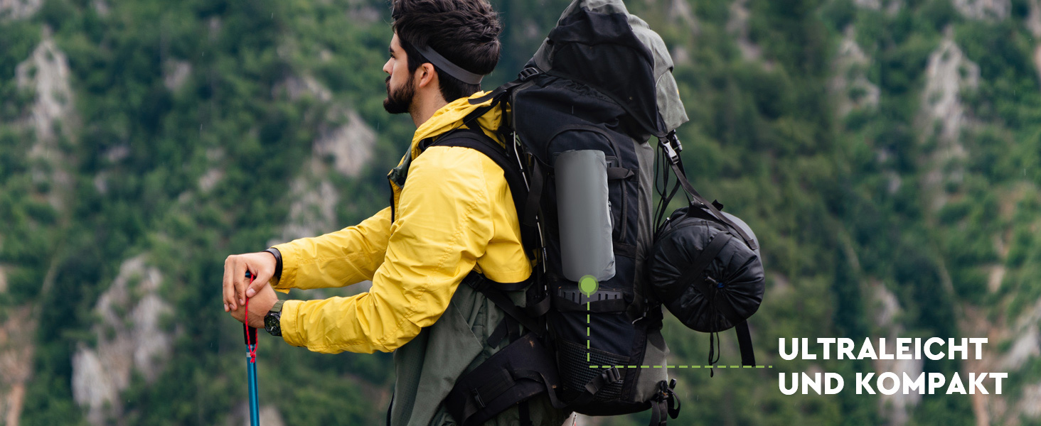 Кемпінговий килимок HIKENTURE 6.2 R-Value Ultralight 8 см, надувний, компактний, 4 сезони відкритий матрац