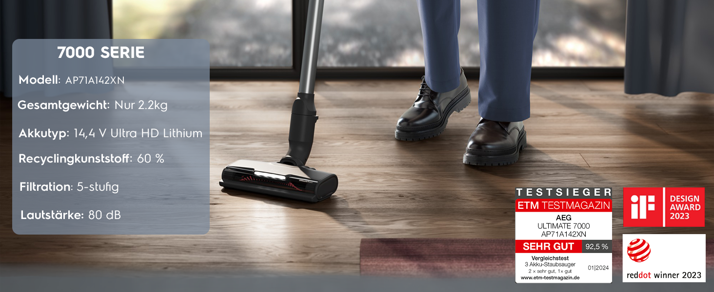 Акумуляторний пилосос AEG ÖKO AP71UB14AM: потужний, легкий, ергономічний, 2в1, сірий