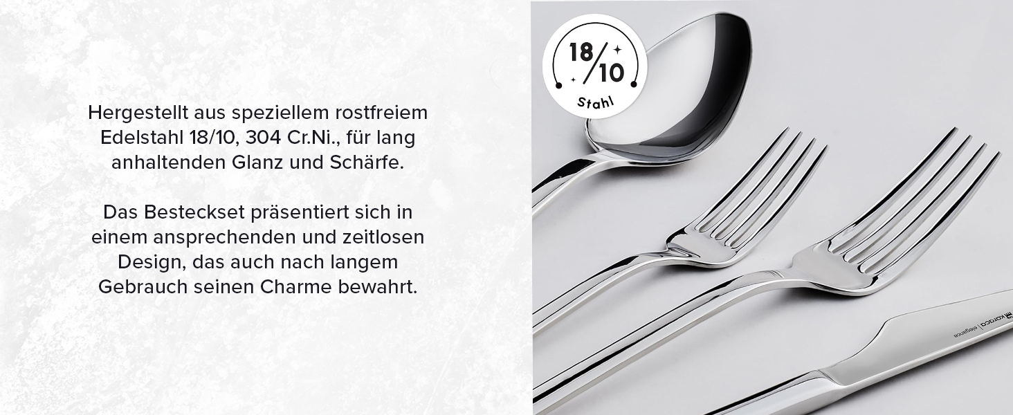 Набір столових приборів Karaca Sedir Elegance, 84 шт., сріблястий, для 12 осіб, придатний для миття в посудомийній машині