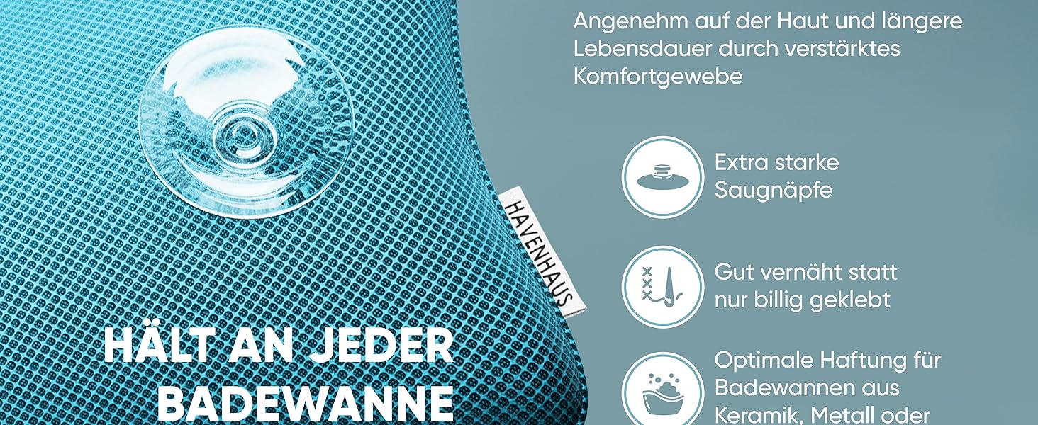 Преміум подушка для ванни XXL рожева | Додаткова підтримка для шиї та плечей | Швидковисихаюча, пральна подушка для ванни з 4 великими присосками | Подушка для ванни рожева (маленька, блакитна)