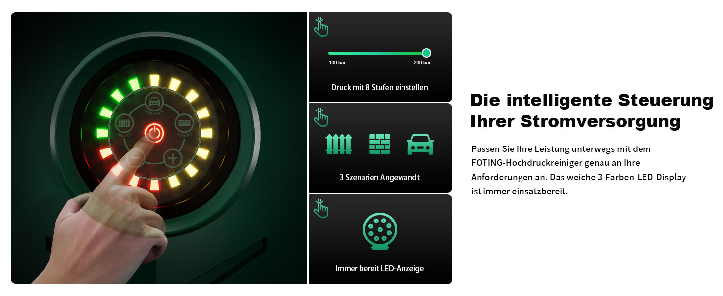 Високотискний мийник 2026 Neu 180 бар, 6-в-1 насадка, 420 л/год, 50 м²/год, економія води, з піноплавником 500 мл та барабаном для шланга (33x32x86 см, блакитний)