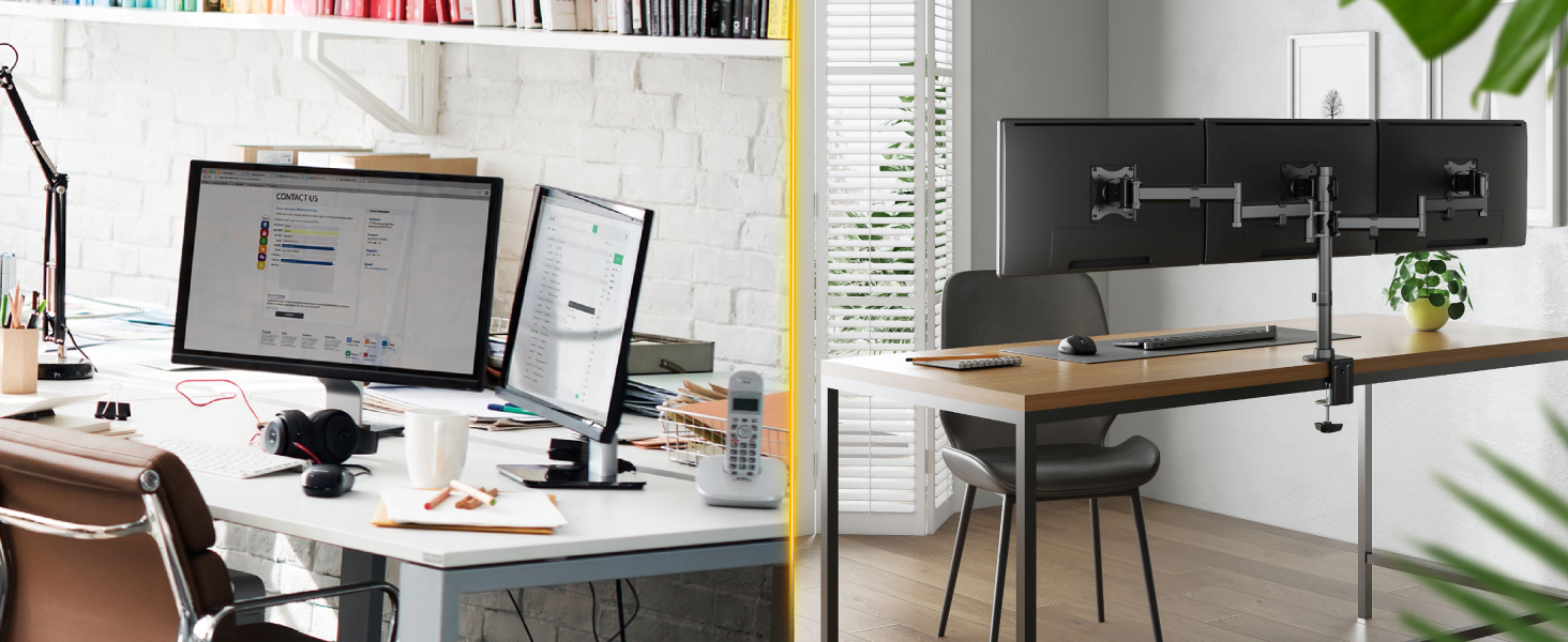 Підставка для монітора RICOO 2 монітори, Dual Monitor Arm, TS7811, чорний