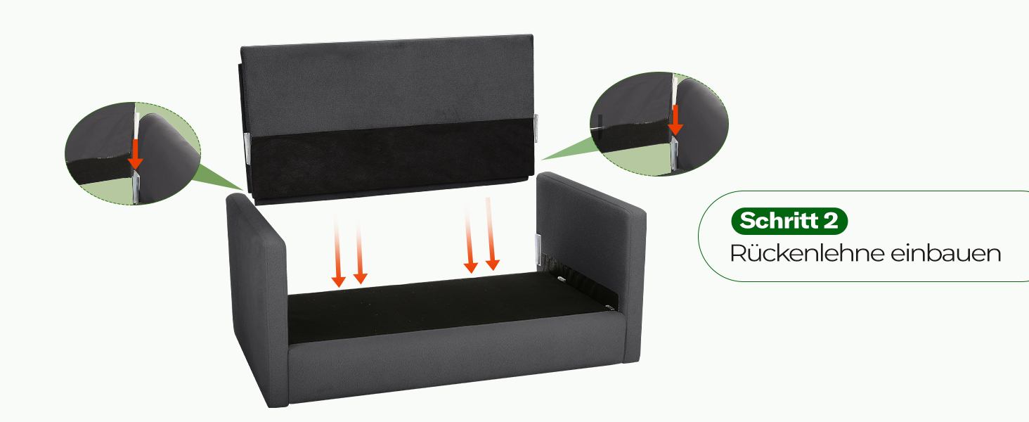 Двомісний диванчик для підліткової кімнати, компактний диван з масиву дерева, сірий колір, 130 см