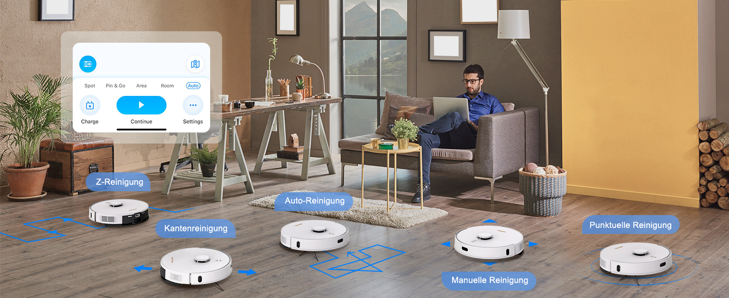 Робот-пилосос AIRROBO з функцією миття, 3.5л, док-станція для самостійного очищення, 180хв роботи, LiDAR-навігація, потужний, керування через додаток