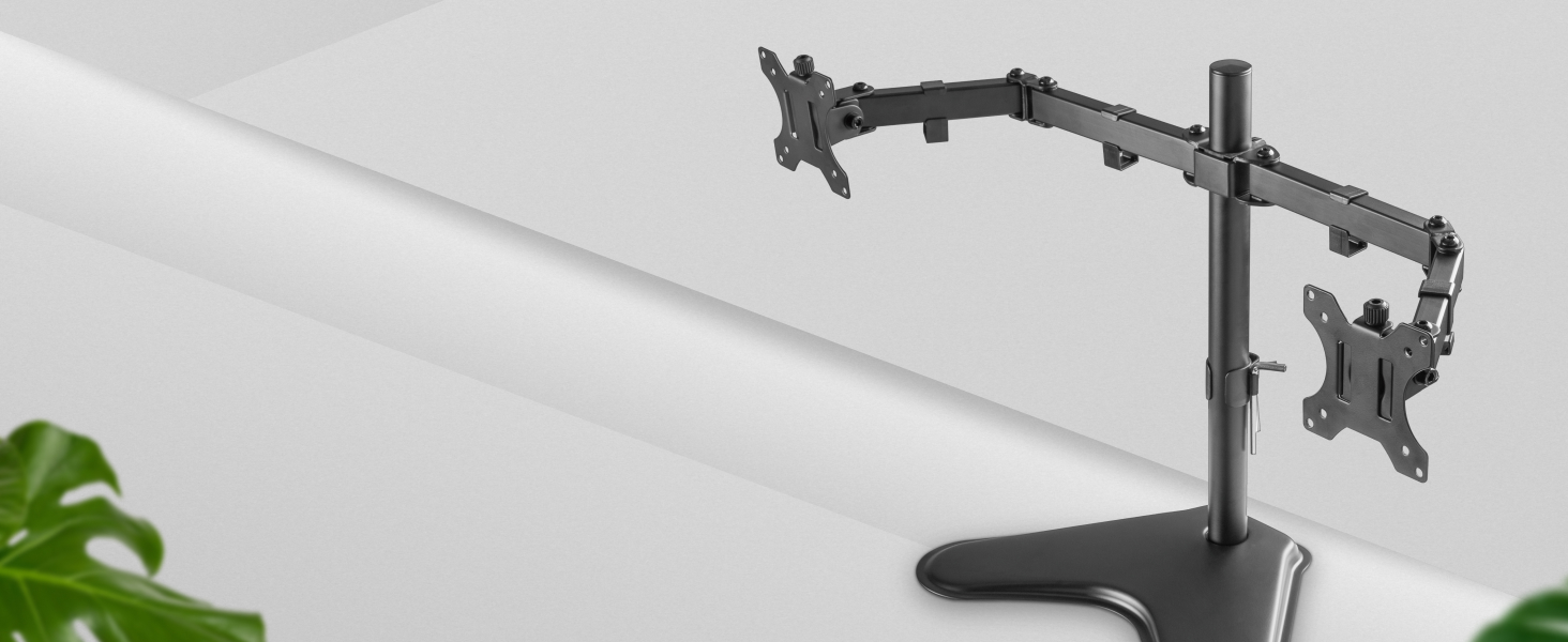 Підставка для монітора RICOO на 2 монітори, Dual Monitor Arm, TS3811, для 17-27 дюймів, PC Gaming, стіл