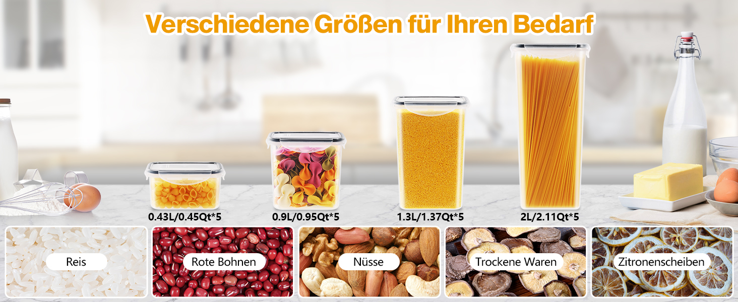 Набір контейнерів для зберігання YASHE 24 шт. з кришкою, герметичні, BPA-free, для сухих продуктів, крупи, борошна та цукру
