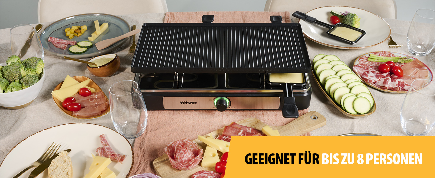 Ракле-набір Tristar RA-2748 – 3-в-1: ракле, гриль, сковорода, тепаньякі для 8 осіб, 1400 Вт, чорний