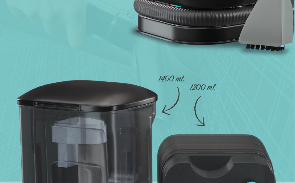 Вашорка для килимів та м'яких меблів - Fleckenreiniger 650W, 1.4L, сірий/блакитний