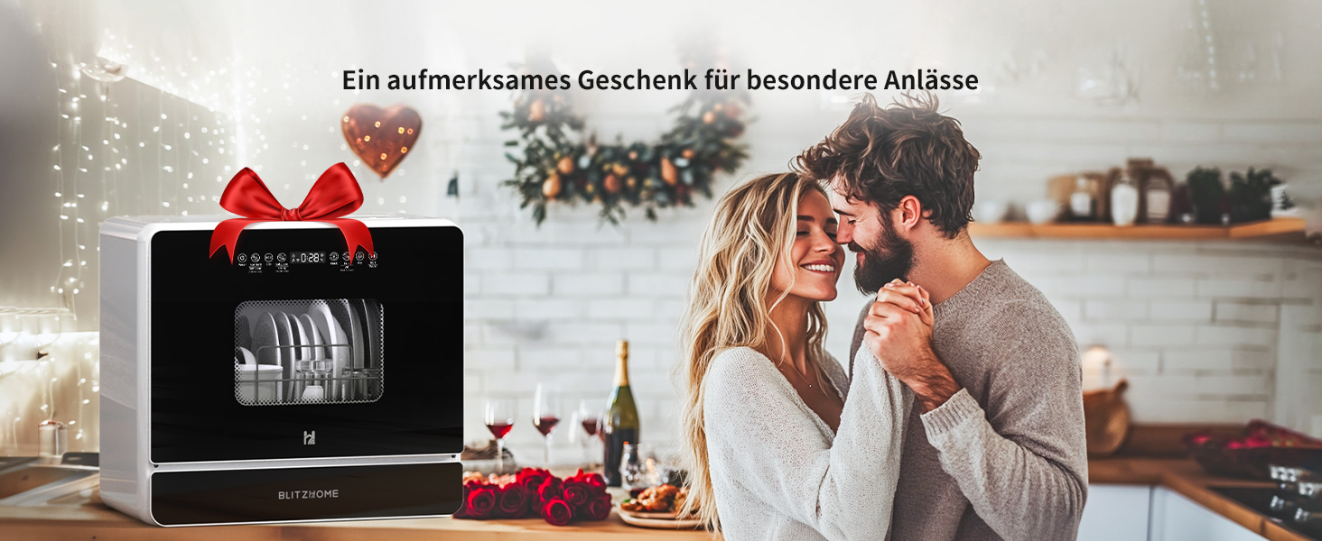 BLITZHOME Міні посудомийна машина: портативна, 9 програм, 5.2L, з керуванням через додаток