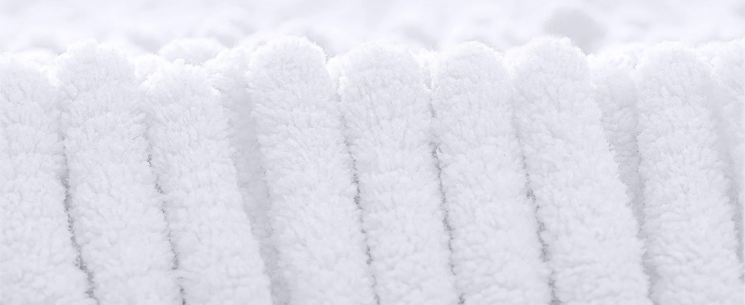 Килимок для ванної кімнати Homaxy з мікрофібри, 60 x 120 см, антиковзаюча поверхня, вбираючий, високий ворс, білий