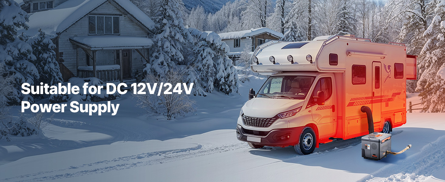 Дизельний опалювач VEVOR 8 кВт, 12/24V, портативний, з Bluetooth, пультом ДУ та LCD, 5л бак, для вантажівок та автодому